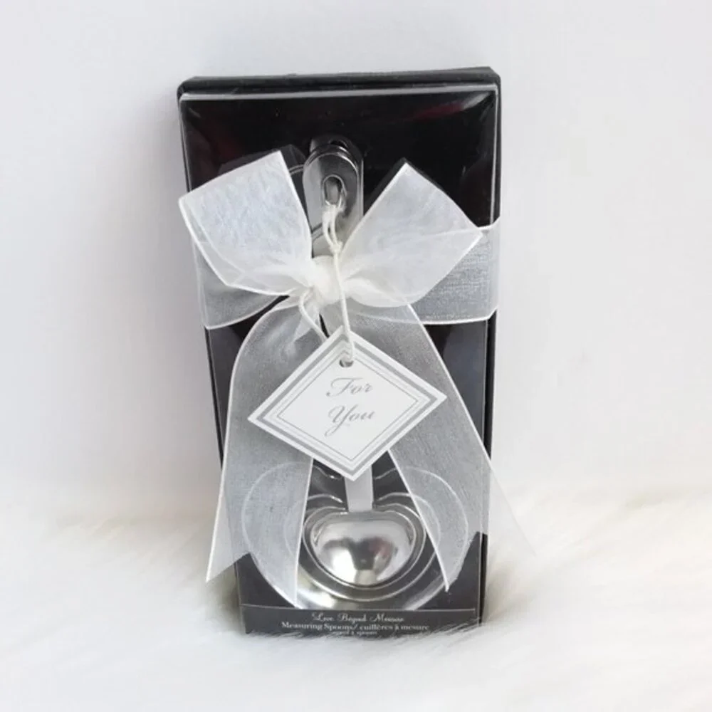 Kate Aspen Measuring Spoons 4 Heart Shaped Silver-tone